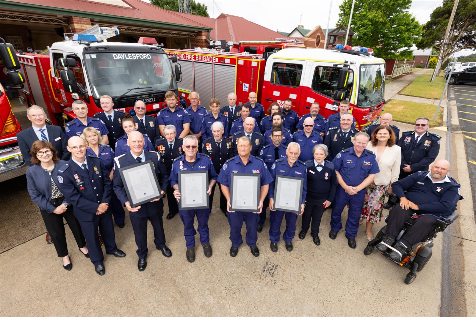 Recipients of the Individual Unit Citation for Service among CFA dignitaries and notable attendees